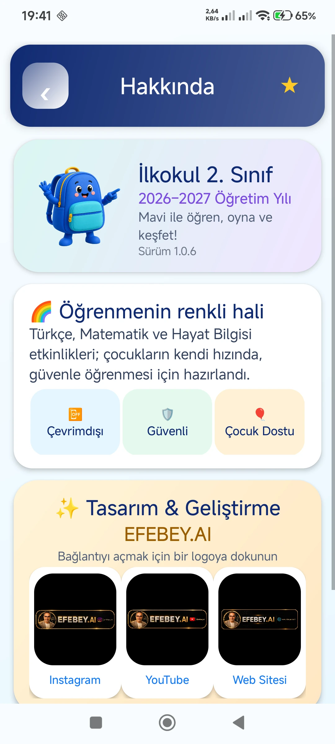 İlkokul 2. Sınıf 2026–2027 gerçek telefon ekranı 2