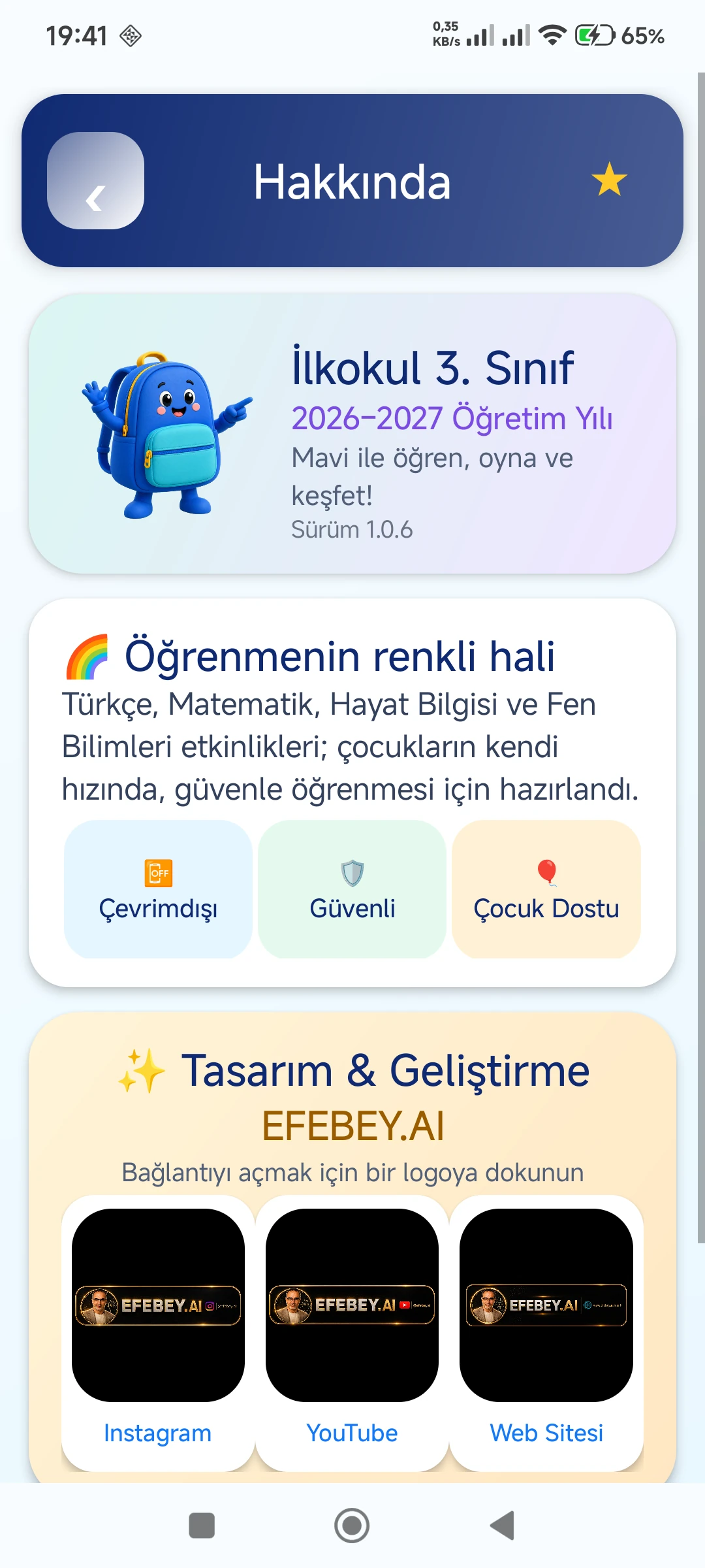 İlkokul 3. Sınıf 2026–2027 gerçek telefon ekranı 2