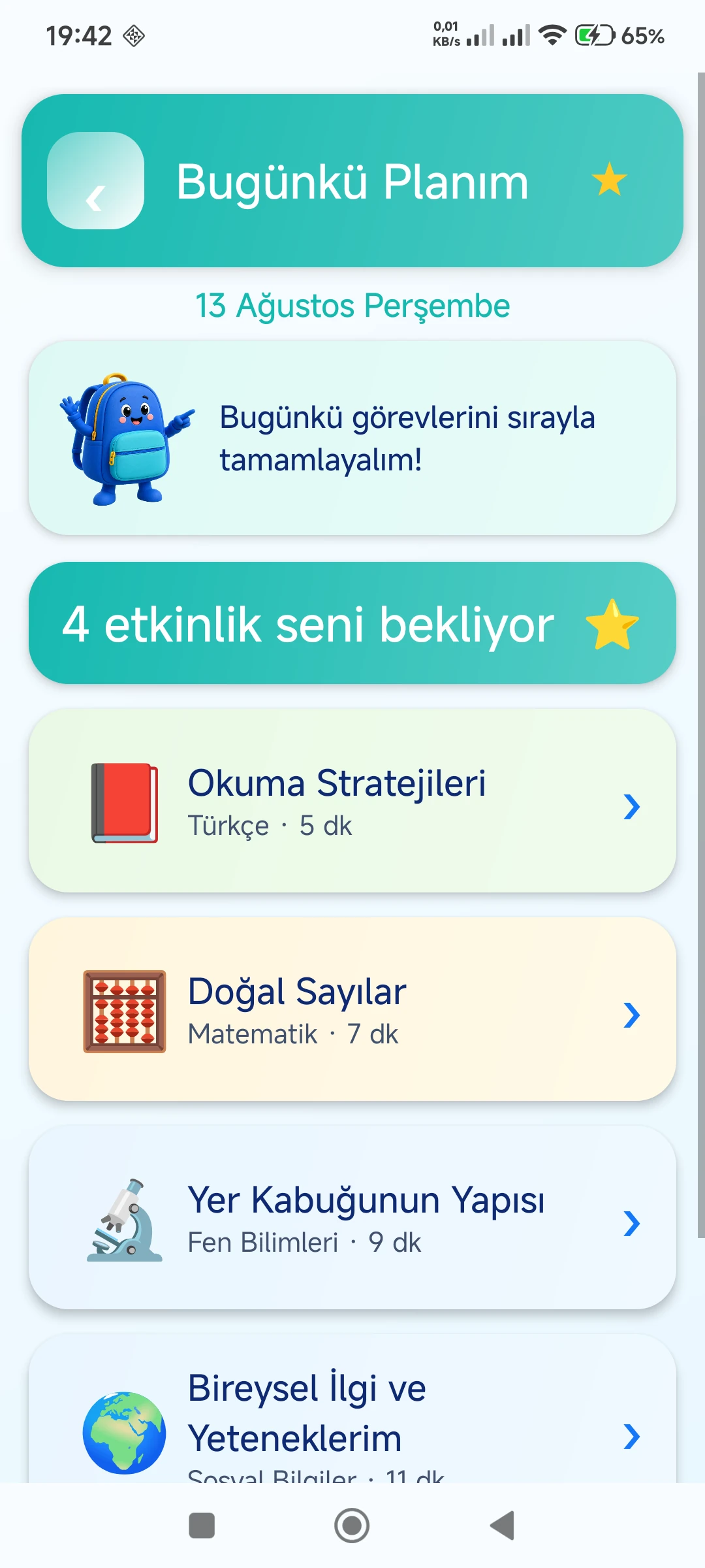 İlkokul 4. Sınıf 2026–2027 gerçek telefon ekranı 3