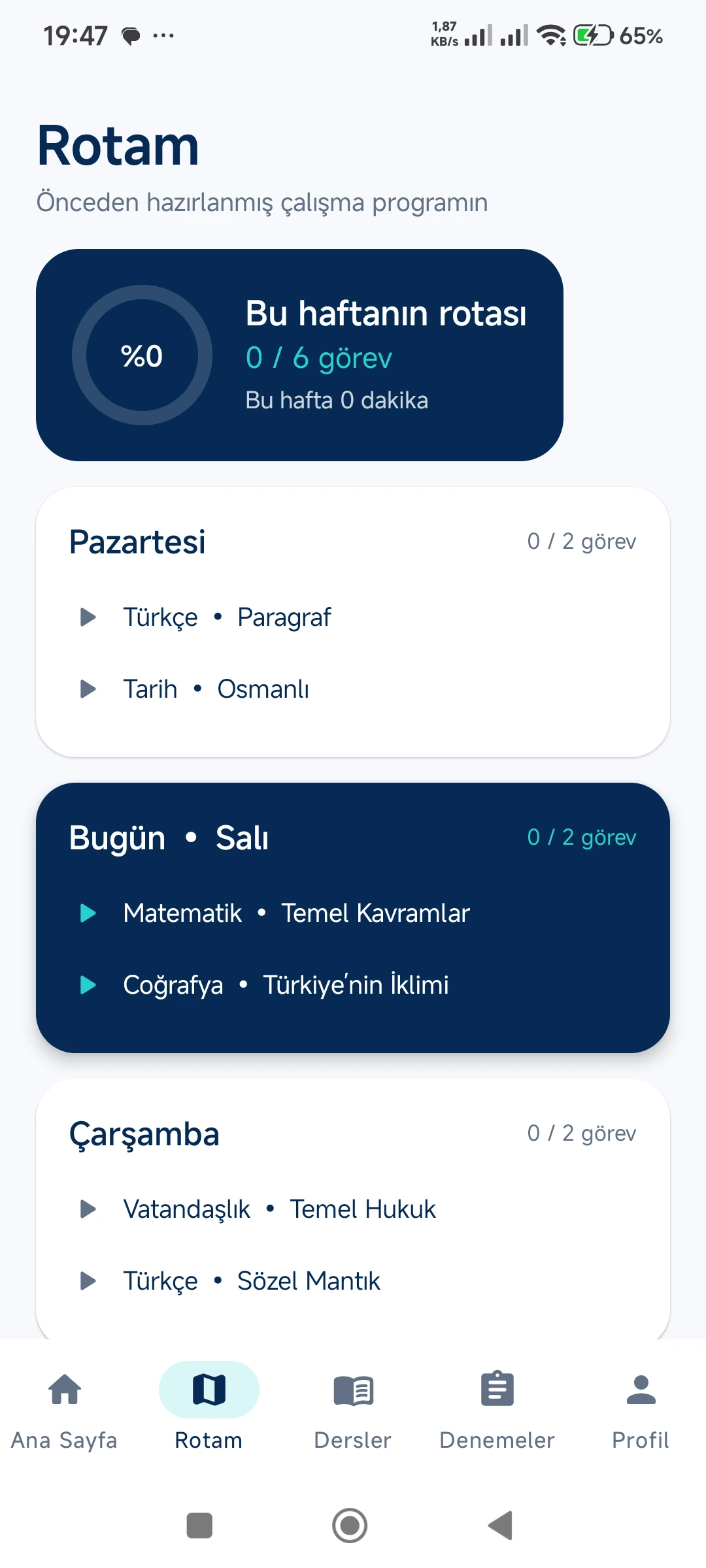 KPSS Sınav Rotası 2027 gerçek telefon ekranı 2