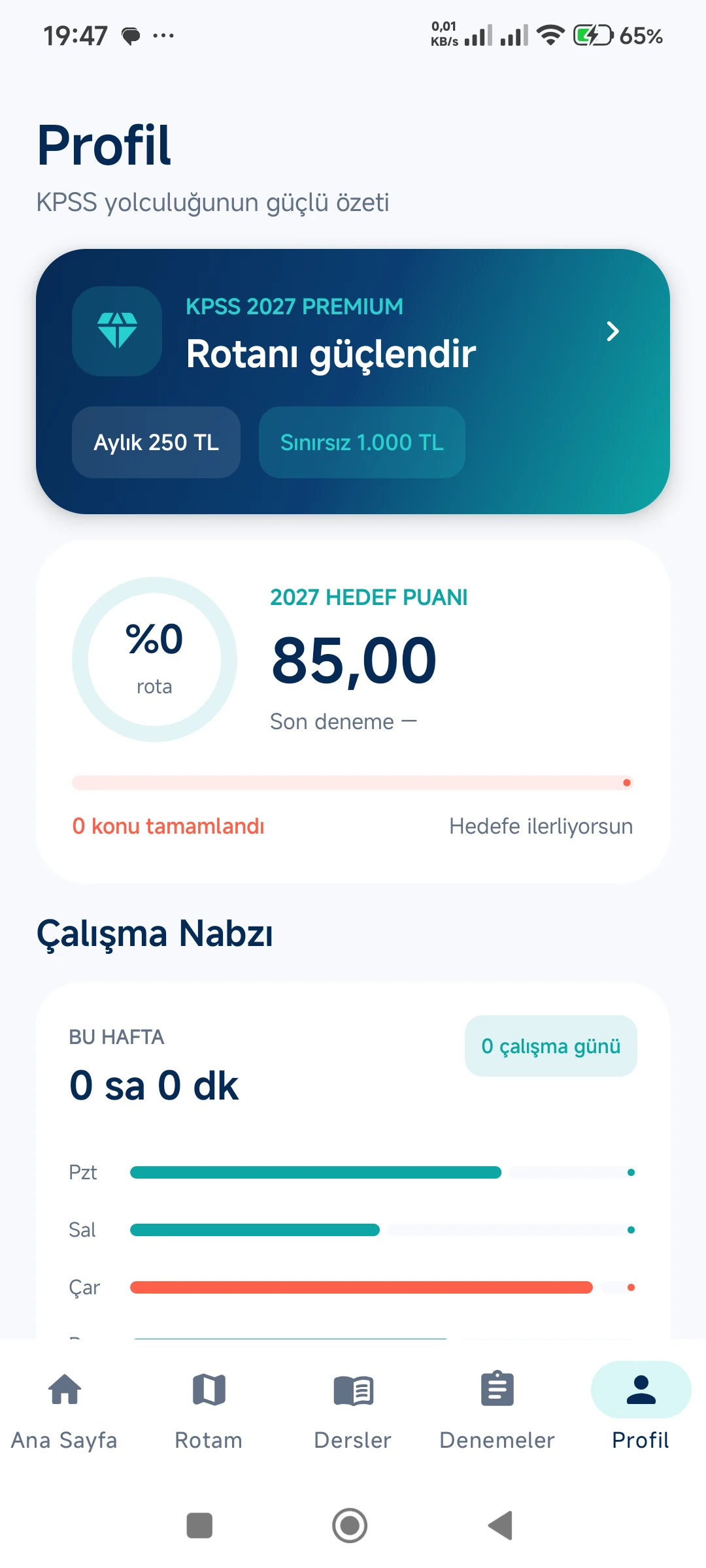 KPSS Sınav Rotası 2027 gerçek telefon ekranı 5