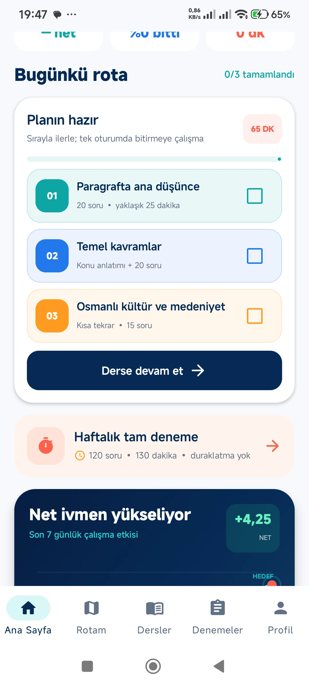 KPSS Sınav Rotası 2027 gerçek telefon ekranı 7