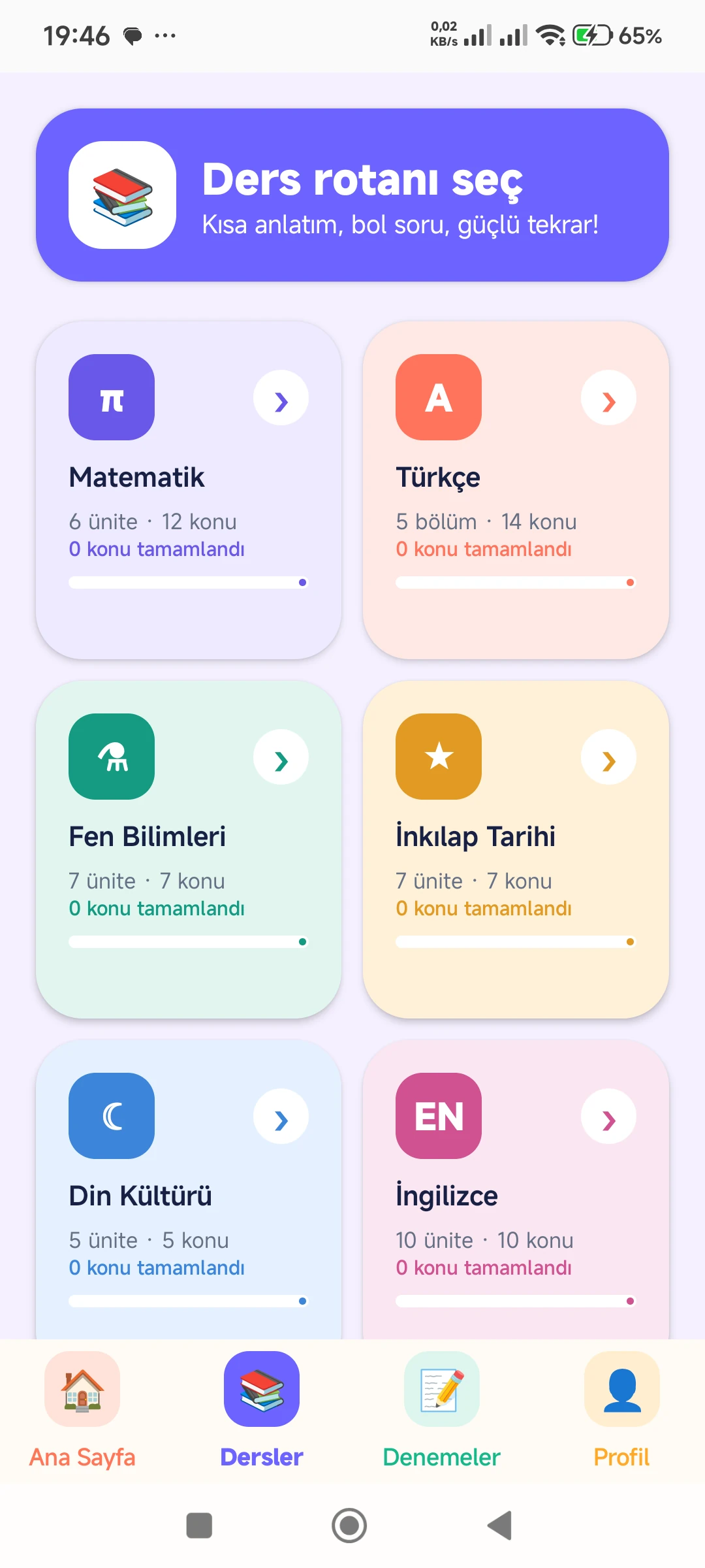 LGS Sınav Rotası 2027 gerçek telefon ekranı 2
