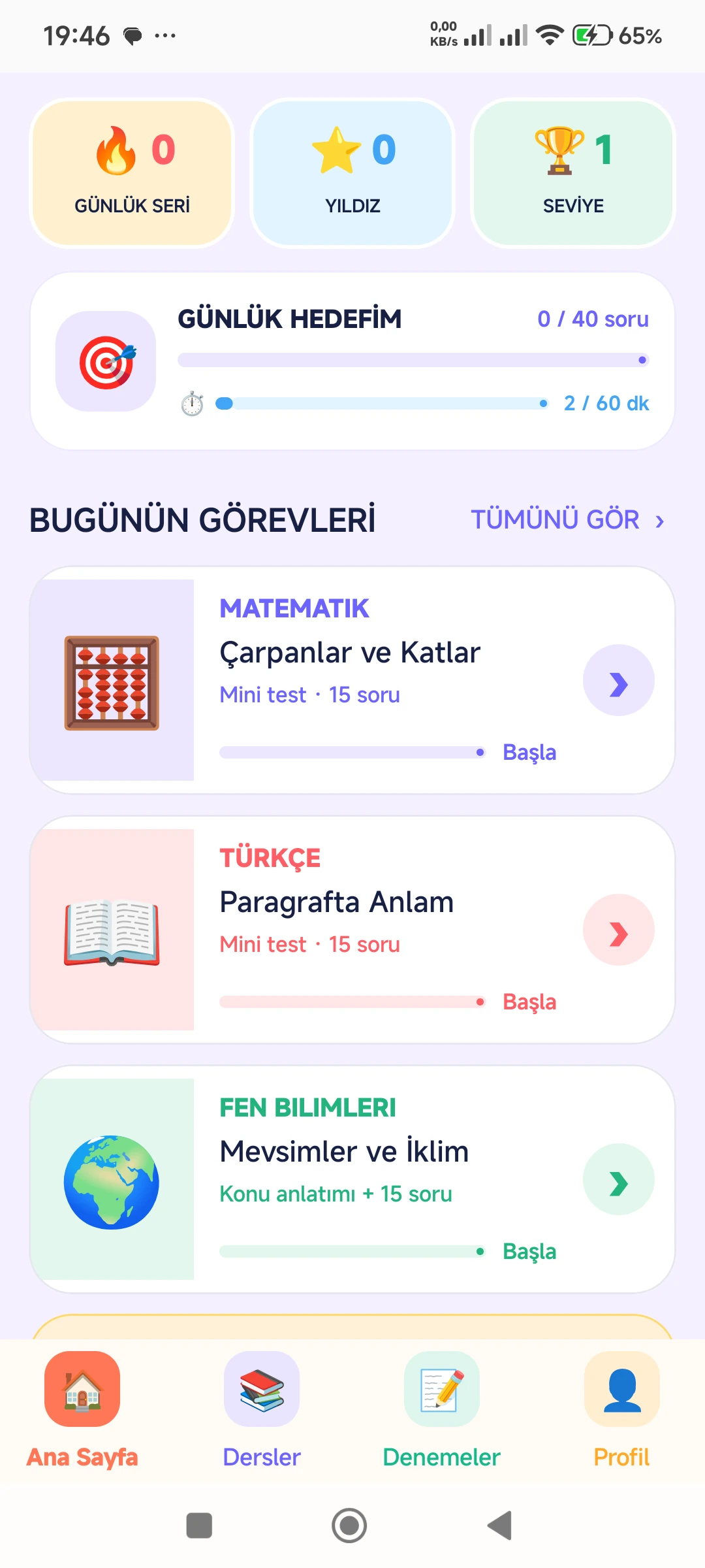 LGS Sınav Rotası 2027 gerçek telefon ekranı 6