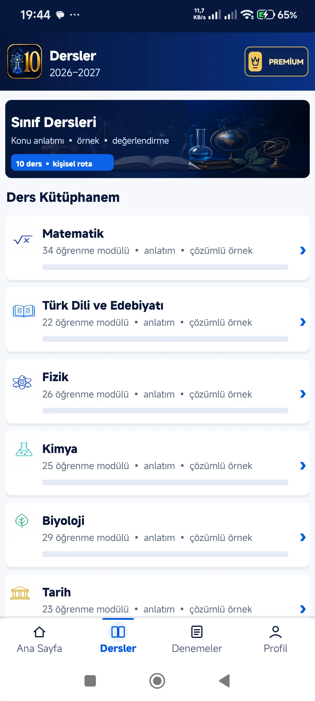 Lise 10. Sınıf 2026–2027 gerçek telefon ekranı 2
