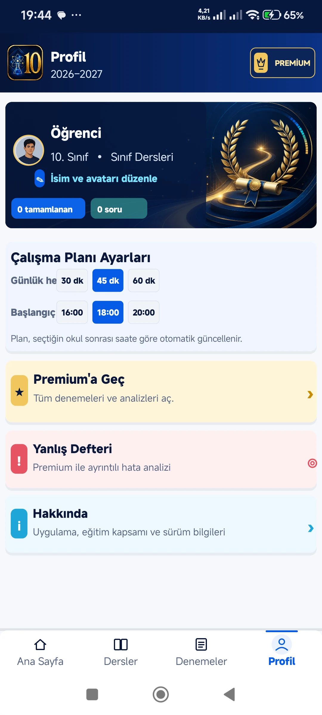 Lise 10. Sınıf 2026–2027 gerçek telefon ekranı 4