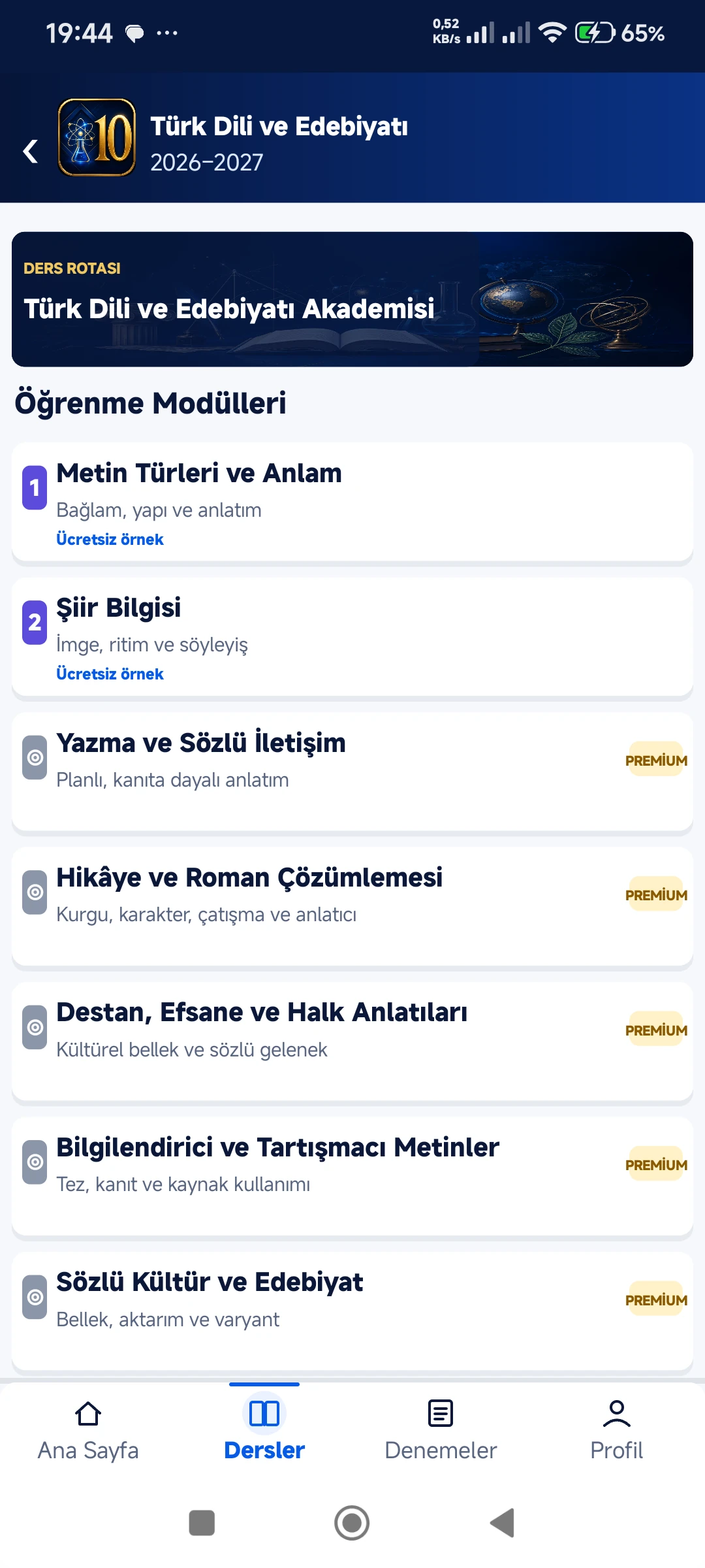 Lise 10. Sınıf 2026–2027 gerçek telefon ekranı 5