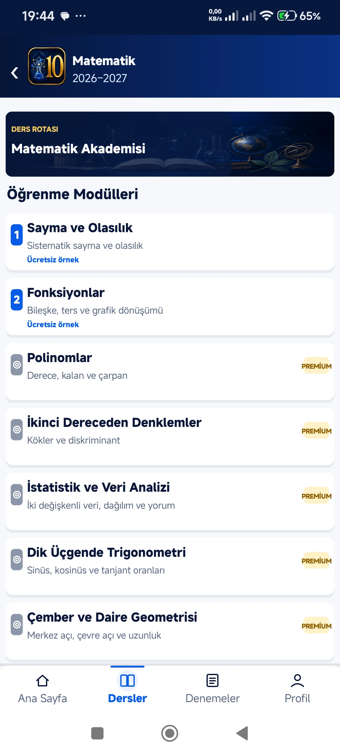 Lise 10. Sınıf 2026–2027 gerçek telefon ekranı 6