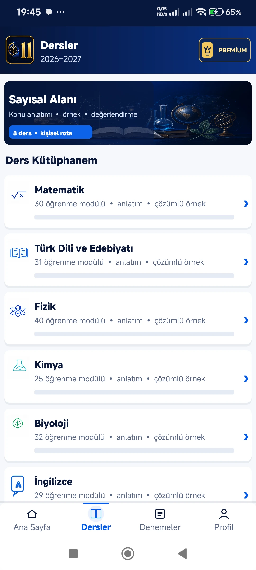 Lise 11. Sınıf 2026–2027 gerçek telefon ekranı 2