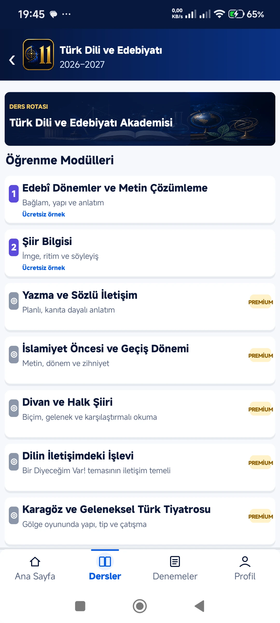 Lise 11. Sınıf 2026–2027 gerçek telefon ekranı 5