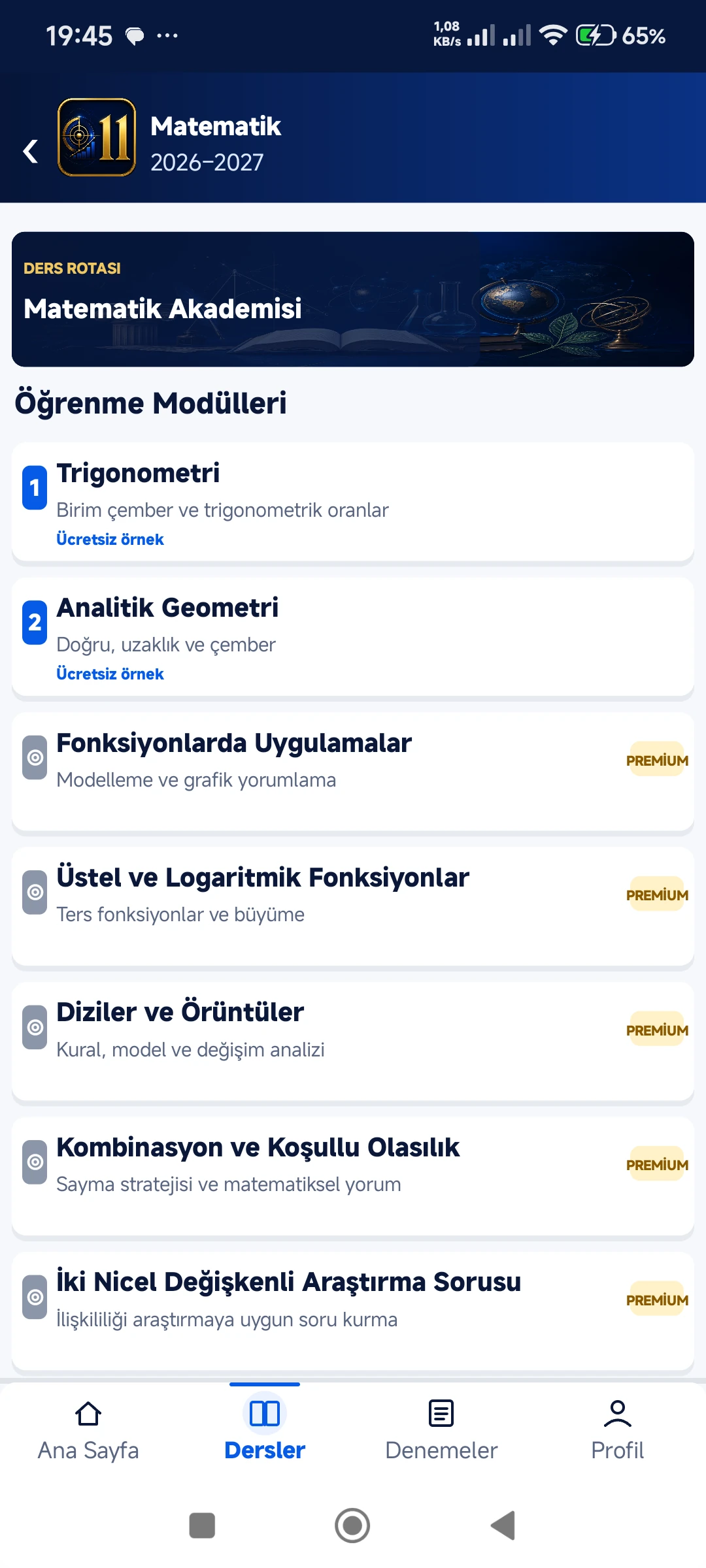 Lise 11. Sınıf 2026–2027 gerçek telefon ekranı 6