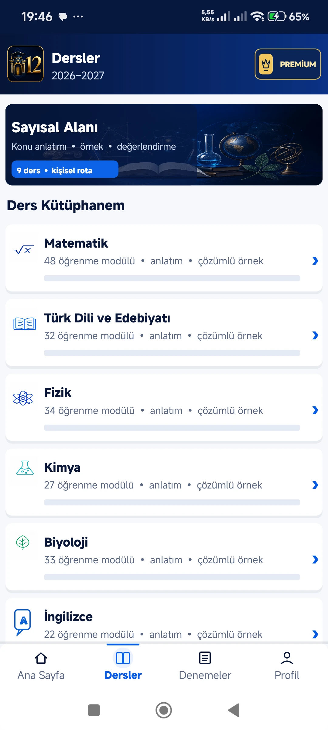 Lise 12. Sınıf 2026–2027 gerçek telefon ekranı 2