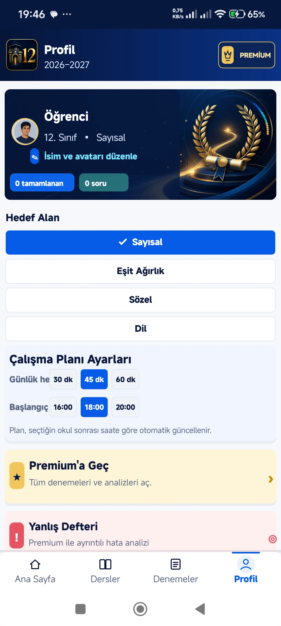 Lise 12. Sınıf 2026–2027 gerçek telefon ekranı 4