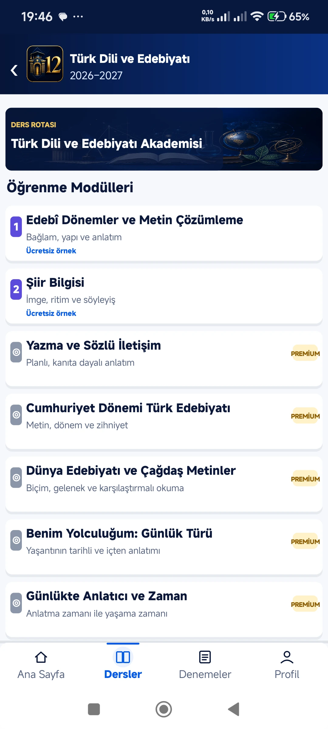 Lise 12. Sınıf 2026–2027 gerçek telefon ekranı 5