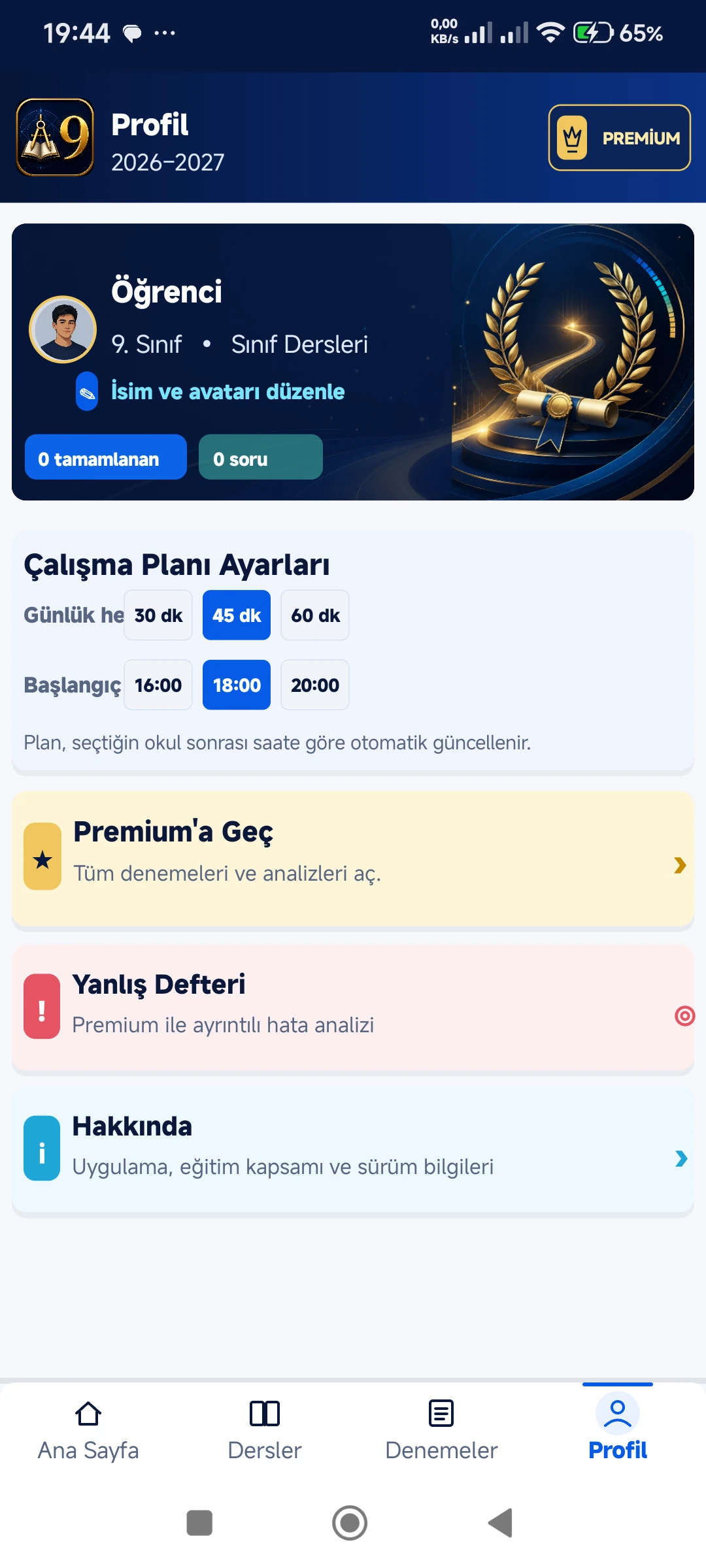 Lise 9. Sınıf 2026–2027 gerçek telefon ekranı 4