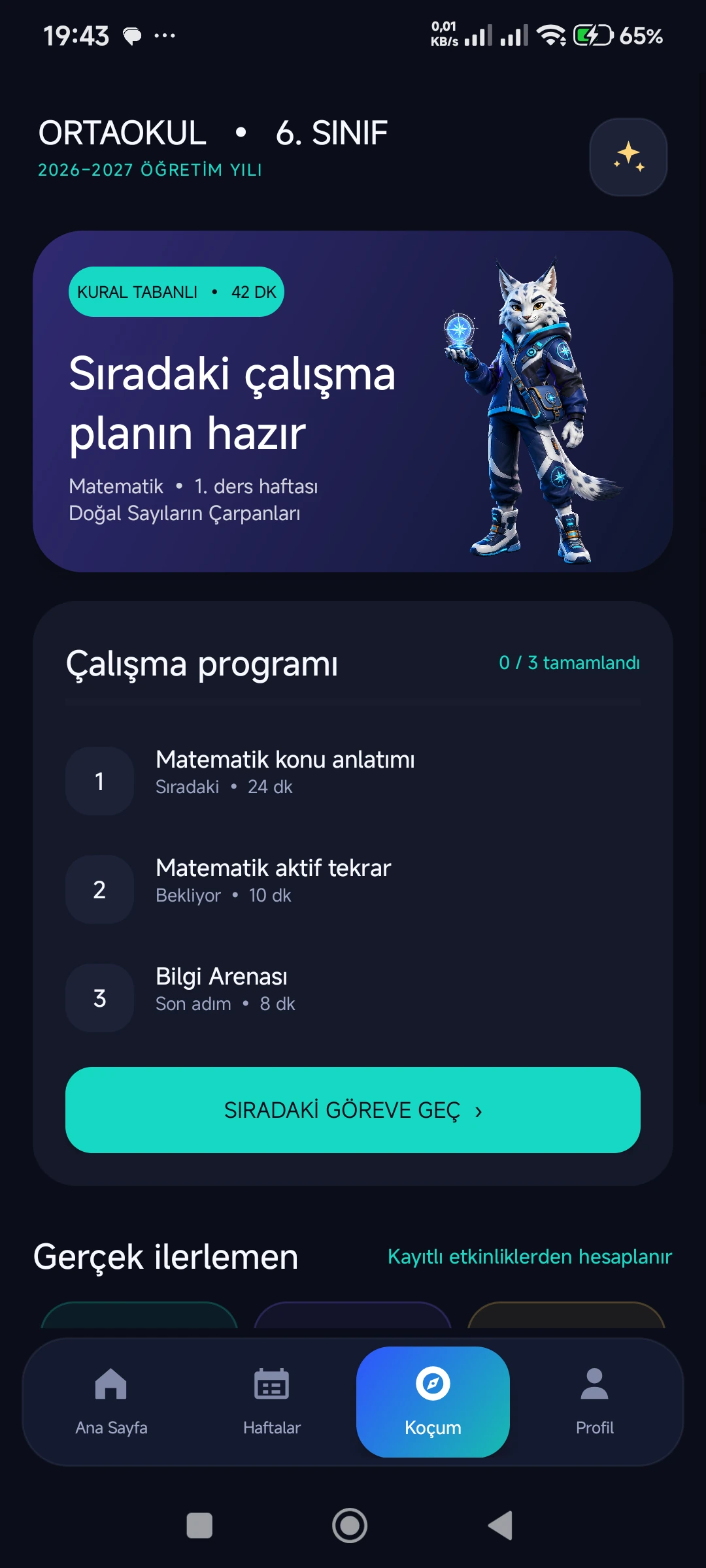Ortaokul 6. Sınıf 2026–2027 gerçek telefon ekranı 3