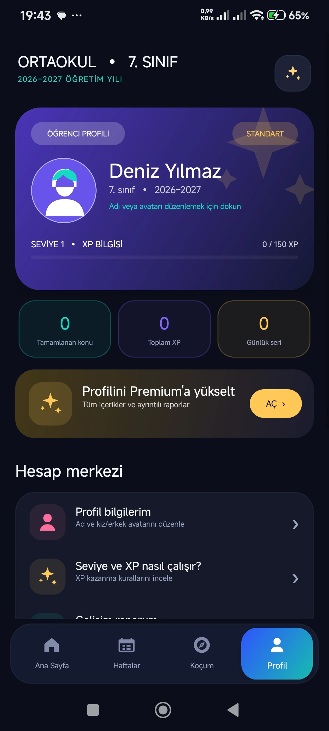 Ortaokul 7. Sınıf 2026–2027 gerçek telefon ekranı 4