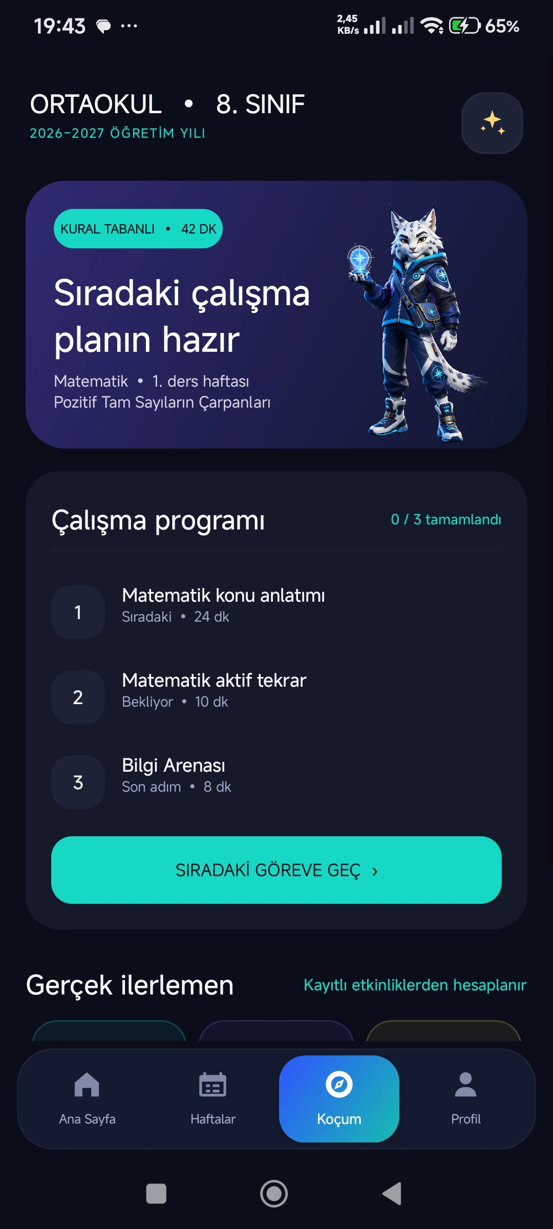Ortaokul 8. Sınıf 2026–2027 gerçek telefon ekranı 3