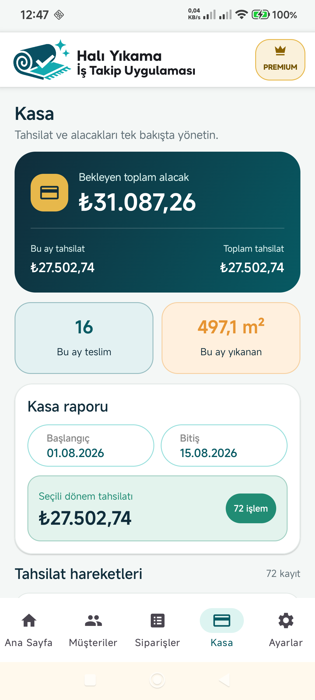 Halı Yıkama İş Takip ekran görüntüsü 5